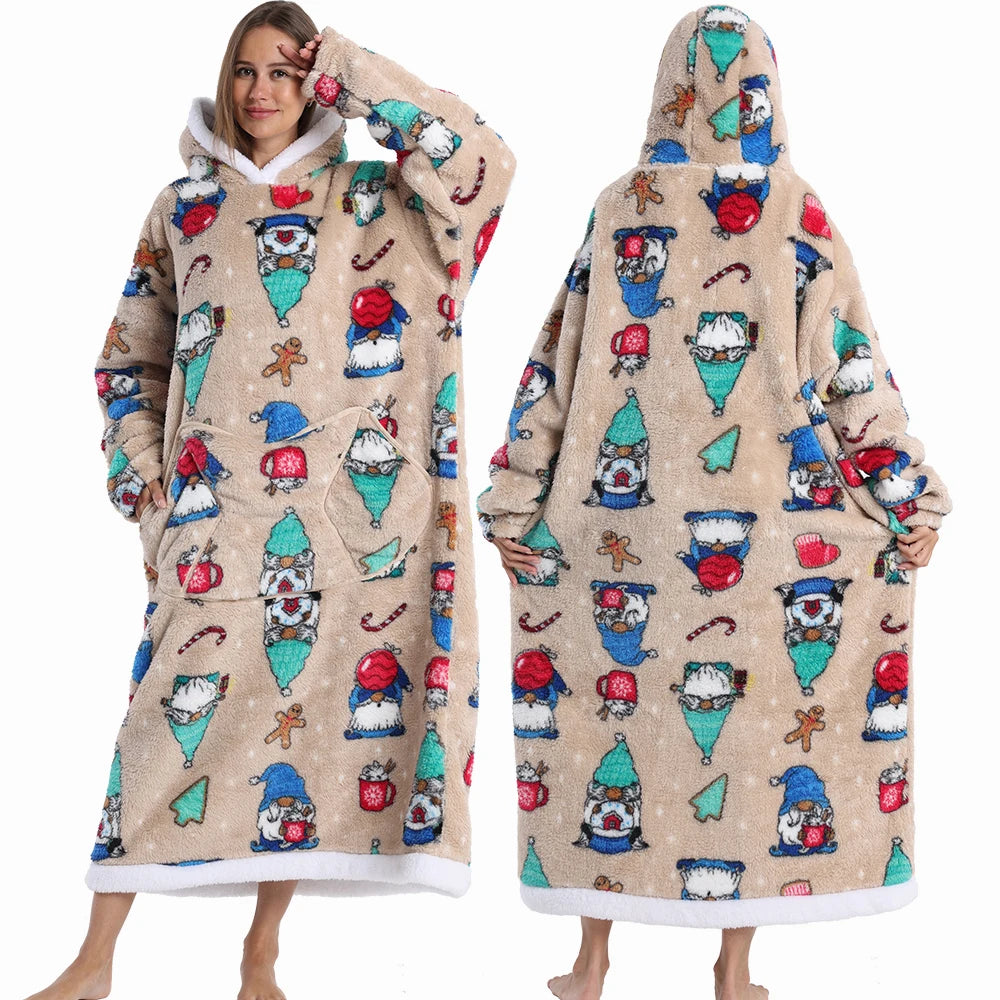 SnowBloom™ Oversized Christmas Hoodie Blanket