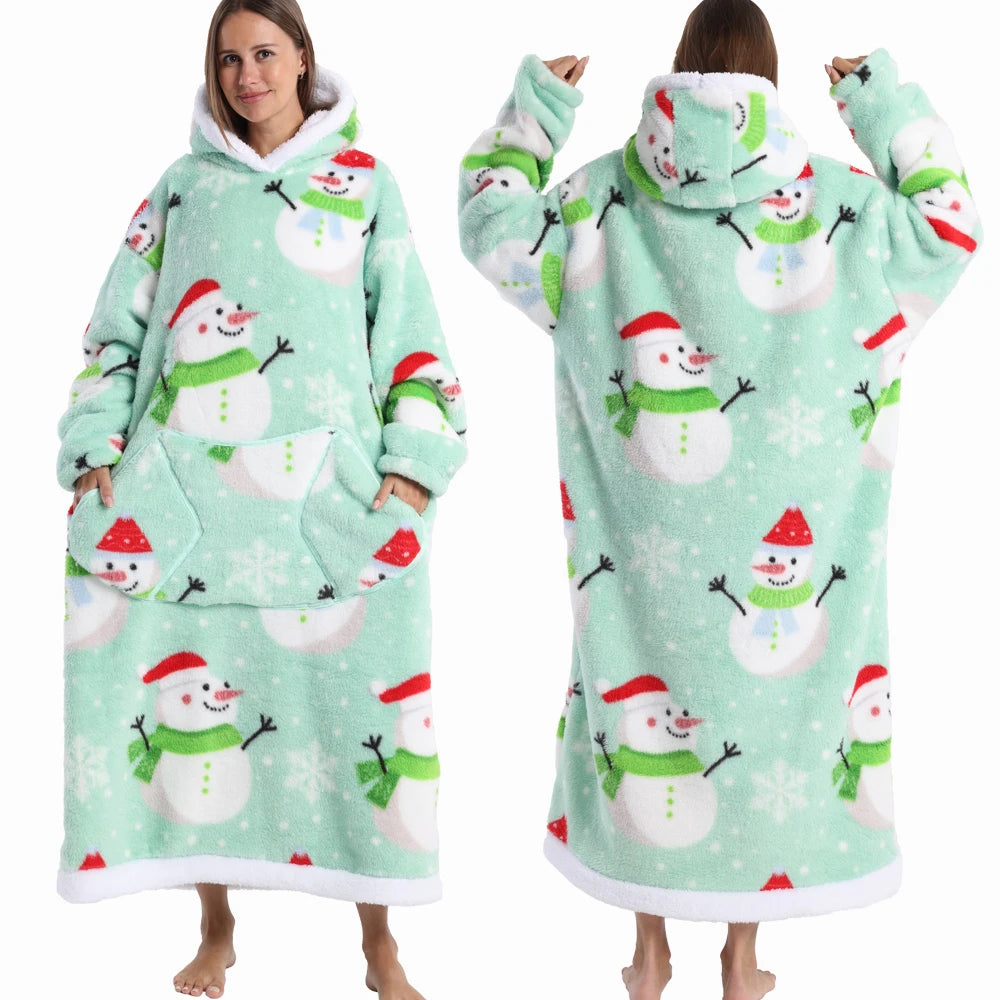 SnowBloom™ Oversized Christmas Hoodie Blanket