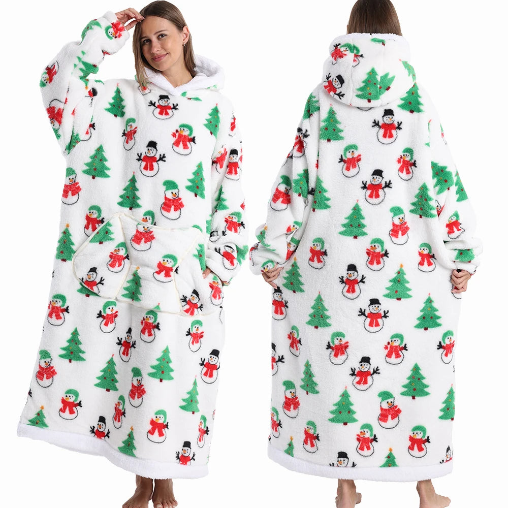 SnowBloom™ Oversized Christmas Hoodie Blanket
