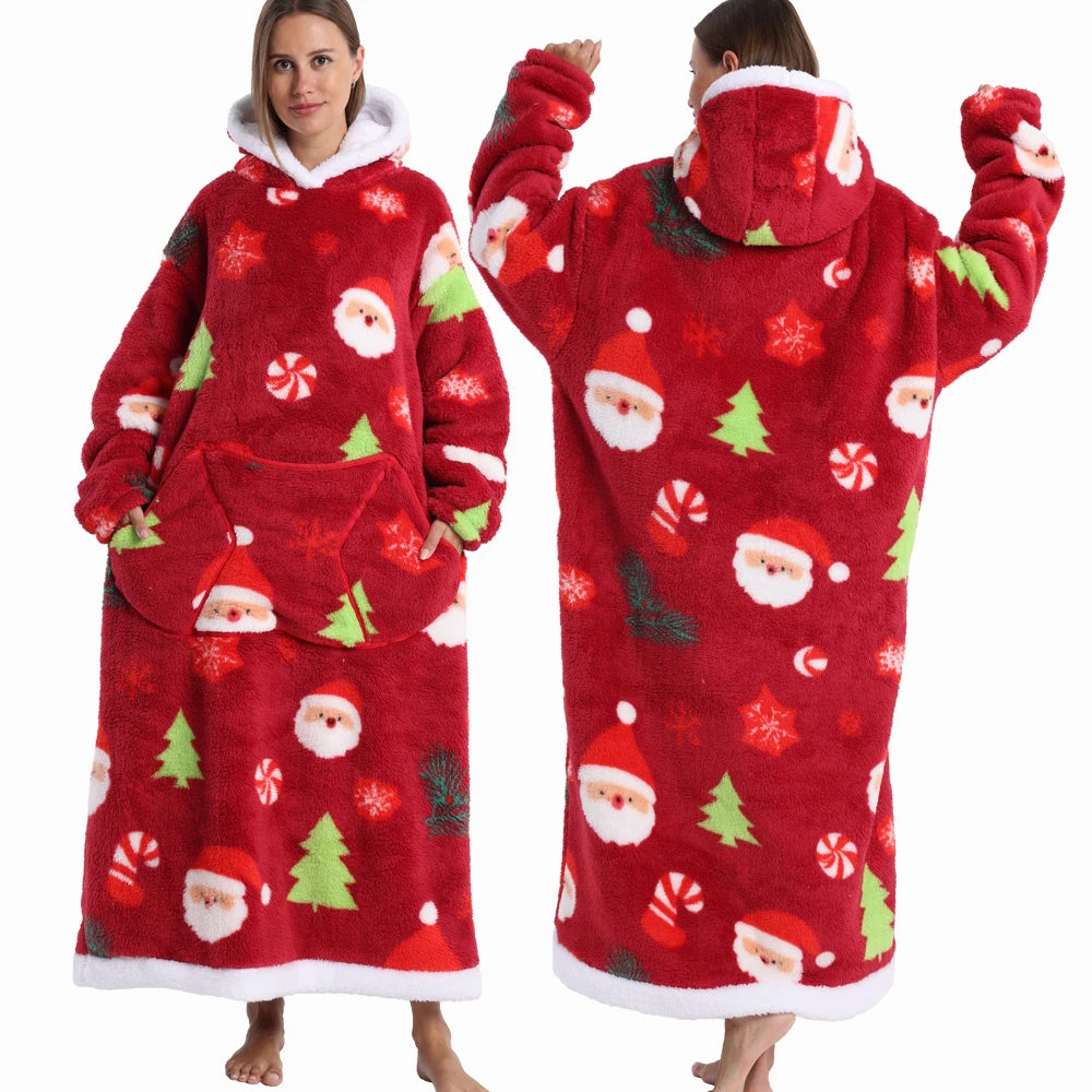 SnowBloom™ Oversized Christmas Hoodie Blanket