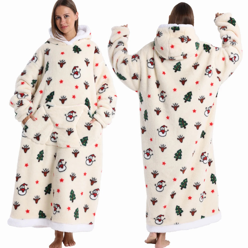SnowBloom™ Oversized Christmas Hoodie Blanket